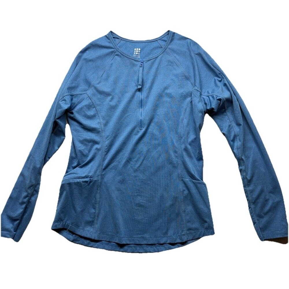 Title Nine Top Sz M Sunbuster 1/2 Zip Sun Shirt Blue Long Sleeve Golf Outdoors
